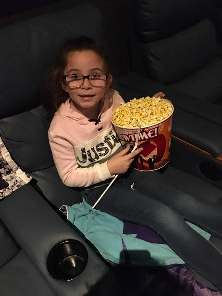 Serenity joined the competition — help win amazing prizes! cuisine, food, footwear, person, popcorn, smile, snack