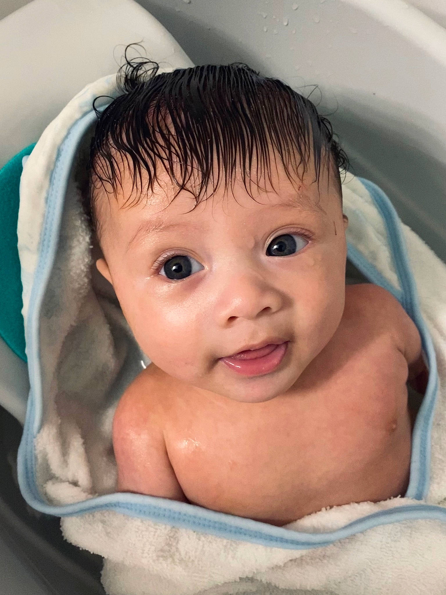 Cruz joined the competition — help win amazing prizes! baby, baby_bathing, bathing, bathtub, cheek, child, eye, eyebrow, eyelash, face, fluid, fun, happy, iris, mouth, nose, organ, person, skin, smile