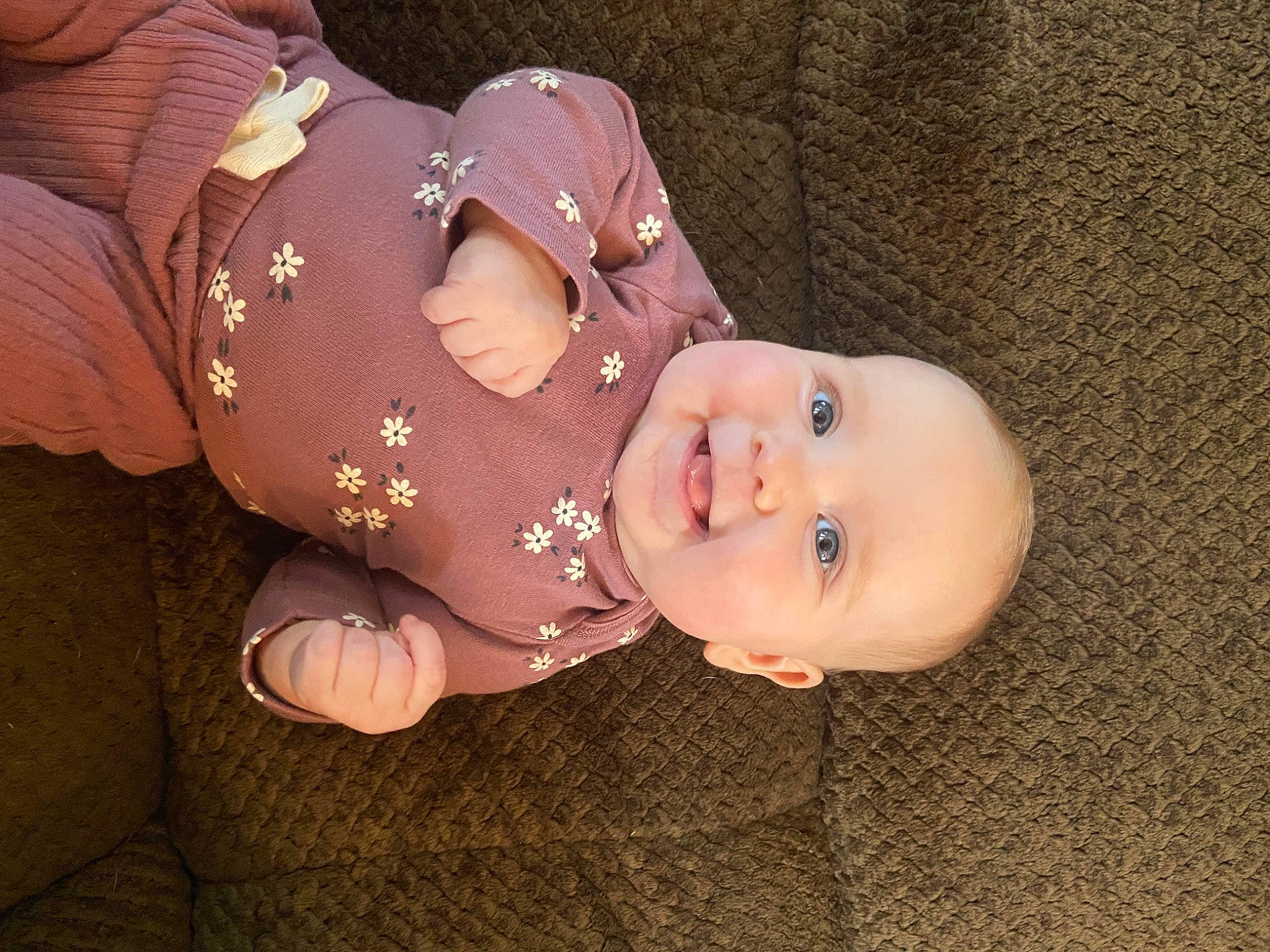 Wrenlyn joined the competition — help win amazing prizes! baby, baby_products, baby_toddler_clothing, cheek, child, eye, human_body, iris, joy, nose, pattern, person, plant, rose, sitting, skin, sleeve, smile, toddler, wood