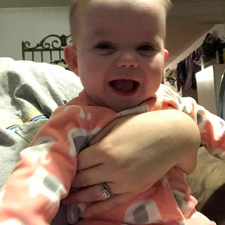Emma Rae joined the competition — help win amazing prizes! arm, baby, birth, cheek, child, face, facial_expression, head, headwear, mouth, muscle, person, smile, thumb, toddler