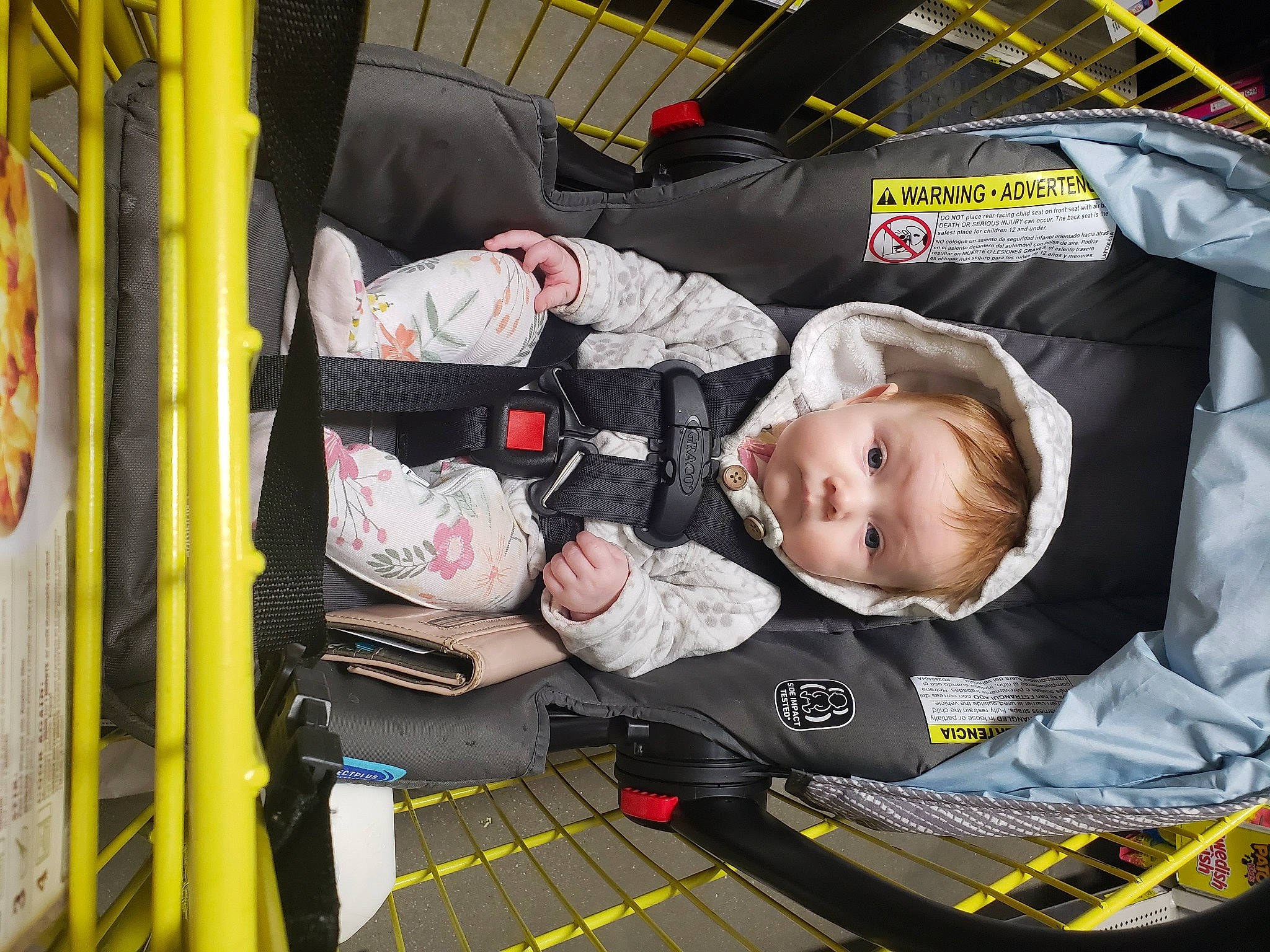 Ivy joined the competition — help win amazing prizes! auto_part, baby, baby_carriage, baby_products, baby_safety, bag, baggage, child, comfort, fun, motor_vehicle, person, public_transport, service, sitting, smile, toddler, transport, travel, yellow