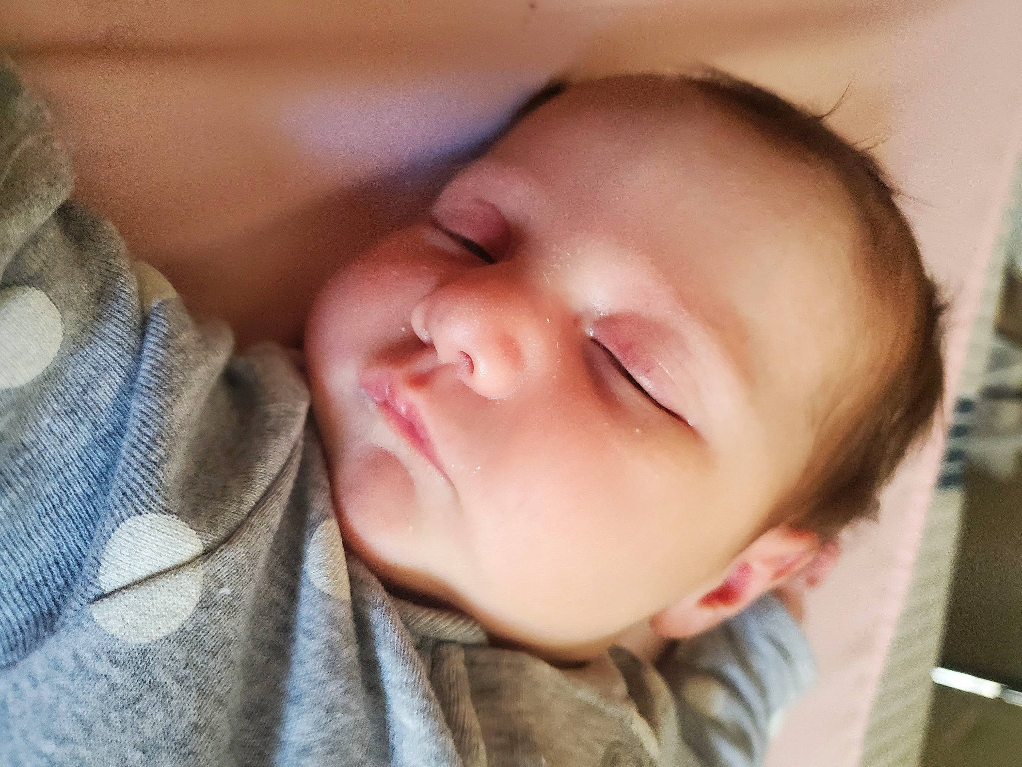 Alyson is registered to the contest to win money with this photo: baby, baby_toddler_clothing, bedtime, cheek, child, comfort, eyebrow, eyelash, happy, laugh, nap, nose, person, portrait_photography, sleep, sleeve, smile, toddler