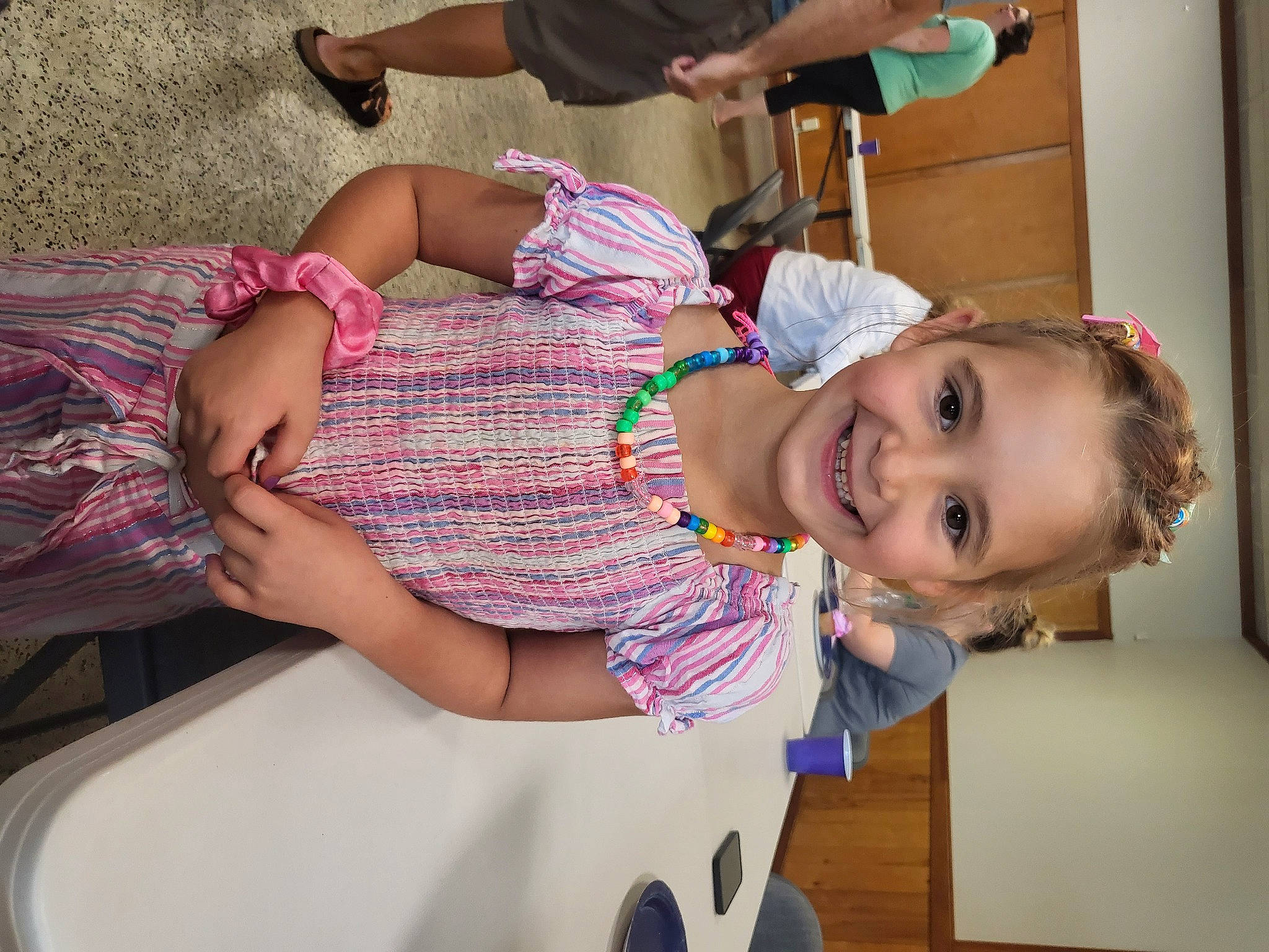 Mia joined the competition — help win amazing prizes! abdomen, baby, baby_toddler_clothing, child, facial_expression, fun, happy, human_leg, joint, joy, mouth, person, pink, purple, shorts, skin, smile, sunglasses, thigh, toddler