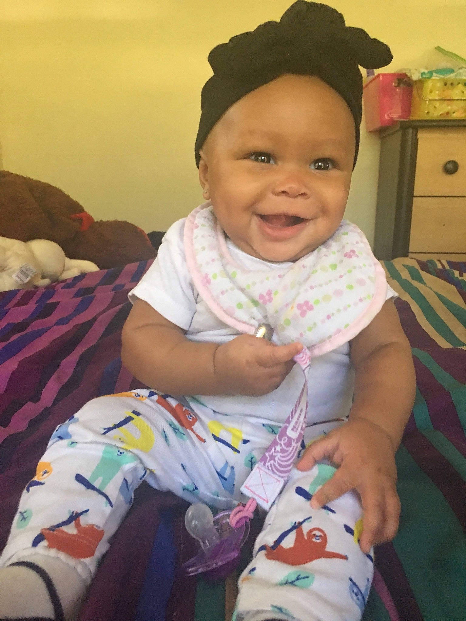 Chyla is registered to the contest to win money with this photo: arm, baby, cheek, child, ear, head, headgear, headwear, joy, lip, neck, person, skin, smile, toddler