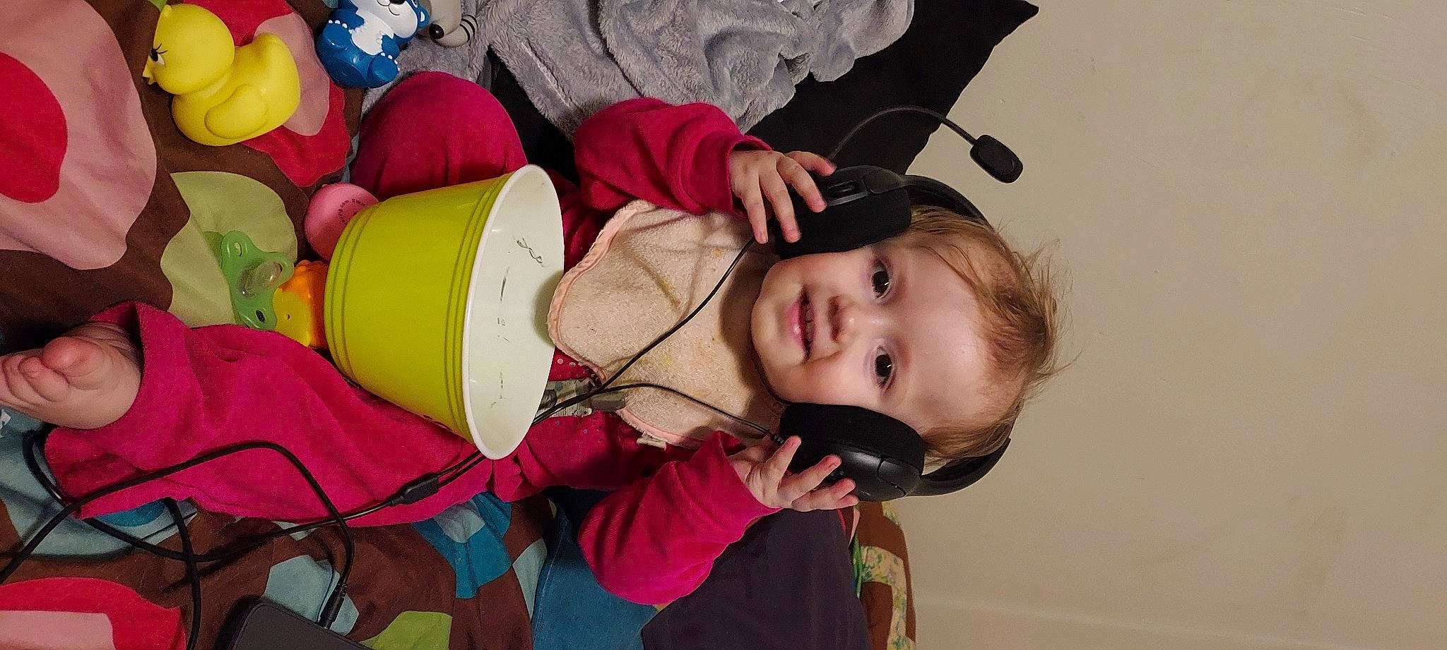 Diana is registered to the contest to win money with this photo: baby, baby_products, baby_toddler_clothing, cheek, child, drum, event, fun, happy, leisure, membranophone, person, play, smile, toddler, wood