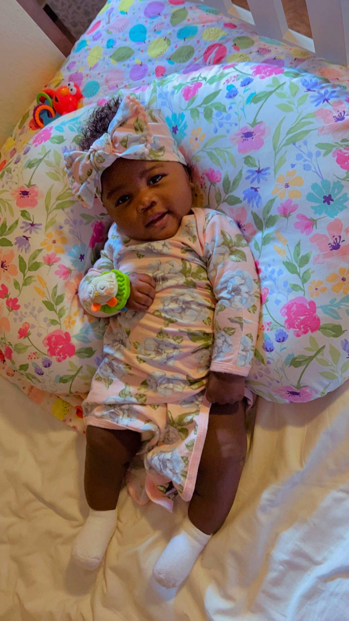 Majesty joined the competition — help win amazing prizes! baby, baby_products, baby_safety, baby_toddler_clothing, bed, bedding, bedtime, child, comfort, happy, head, headwear, linens, pattern, person, pink, room, skin, sleeve, t_shirt