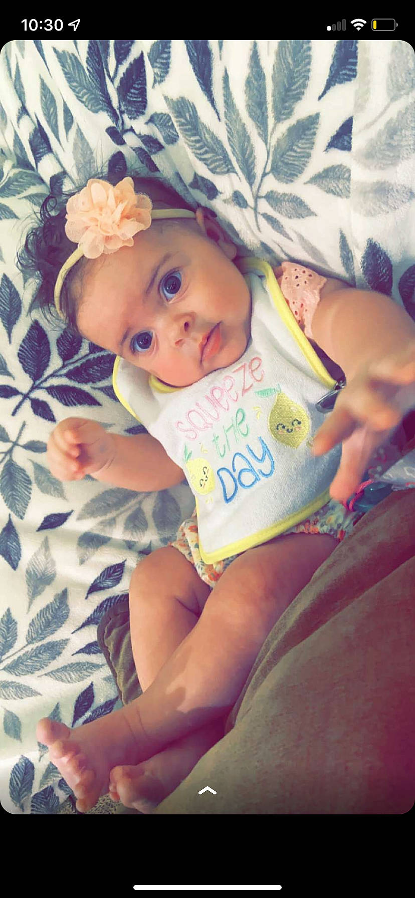 Amayah joined the competition — help win amazing prizes! azure, baby, baby_toddler_clothing, cheek, child, comfort, eye, facial_expression, finger, hand, happy, head, headwear, iris, mouth, nose, person, pink, skin, textile