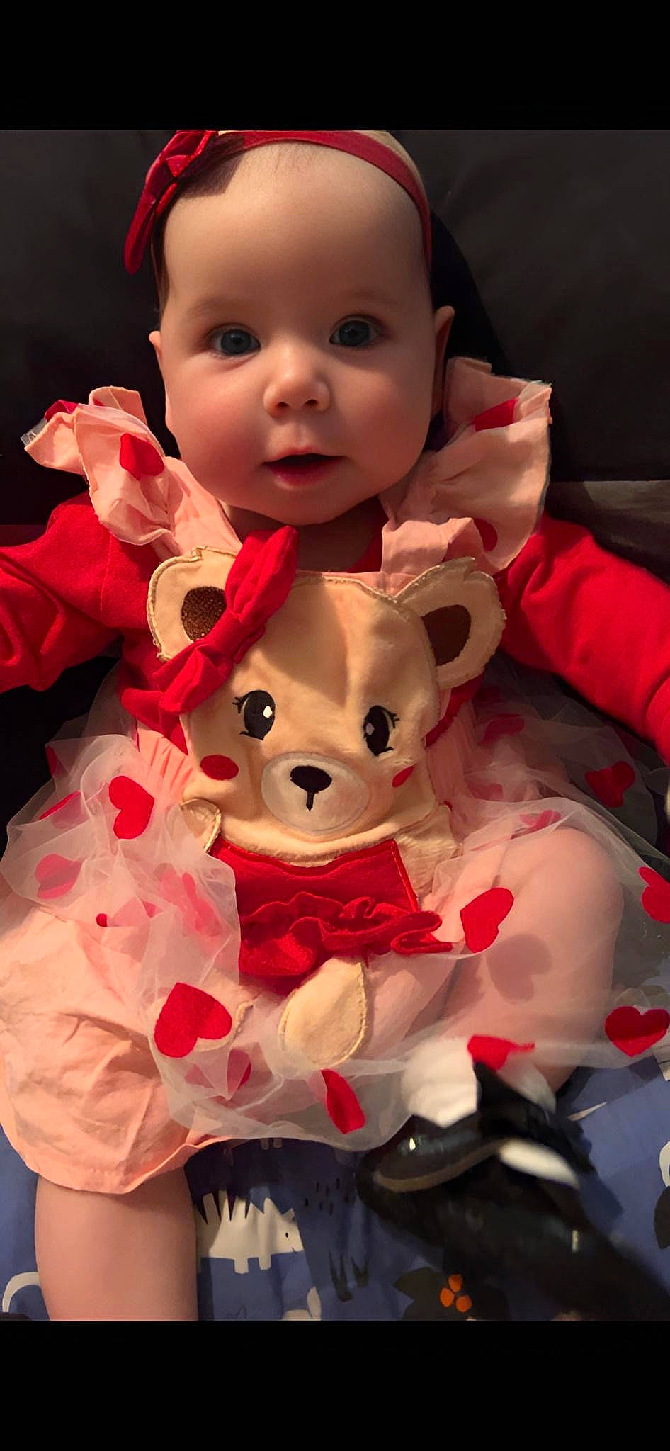 Eleanor is registered to the contest to win money with this photo: baby, baby_toddler_clothing, carmine, cheek, child, costume, event, fictional_character, fun, fur, happy, magenta, person, pink, sleeve, stuffed_toy, teddy_bear, textile, toddler, toy