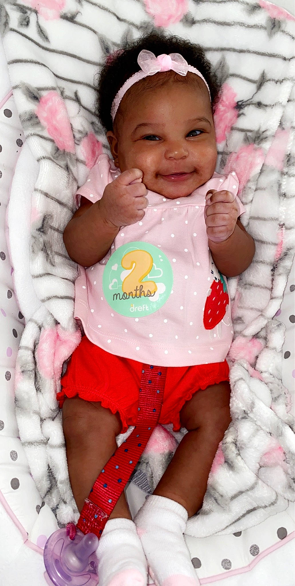 Ayva is registered to the contest to win money with this photo: baby, baby_products, baby_toddler_clothing, cheek, child, headwear, joy, person, pink, product, skin, smile, toddler