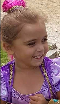 Mikaila is registered to the contest to win money with this photo: blond, cheek, child, chin, eyebrow, face, facial_expression, forehead, hair, hair_coloring, hairstyle, head, joy, lavender, lip, nose, person, pink, purple, skin