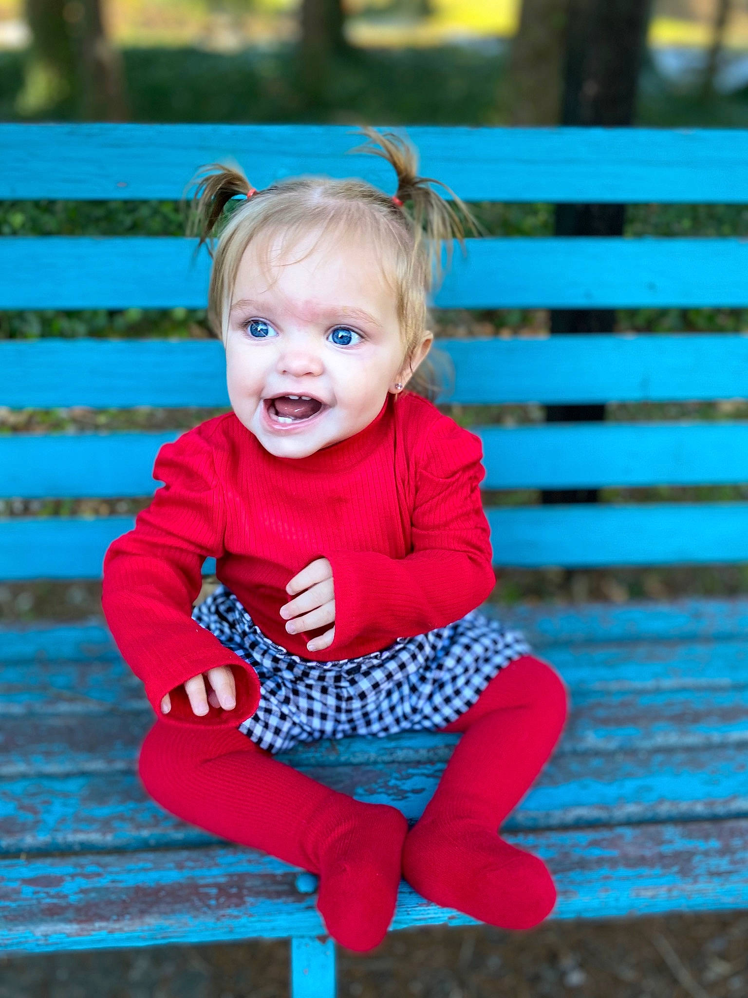 Payton joined the competition — help win amazing prizes! aqua, azure, baby_toddler_clothing, blue, dress, eye, flash_photography, grass, happy, head, outerwear, people_in_nature, person, pink, plant, purple, skin, sleeve, smile, standing