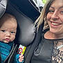 Lyam a rejoint le concours — aidez-le/la à gagner de superbes lots ! baby, child, car_seat, woman, smile, portrait, indoor, seatbelt, clothing, face, hair, person, happy, car, window, daylight, seat, holding, black_clothing, blue_clothing