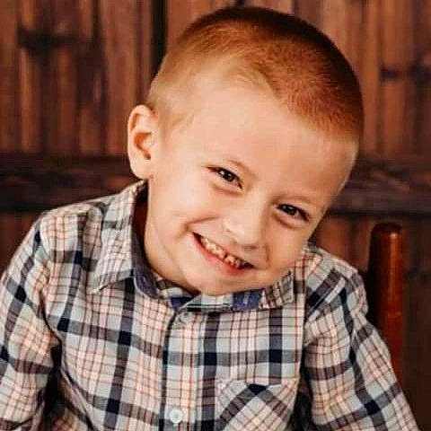 Larue joined the competition — help win amazing prizes! cheek, child, chin, collar, dress_shirt, ear, eye, forehead, hair, happy, joy, nose, pattern, person, plaid, shirt, sleeve, smile, t_shirt, tartan