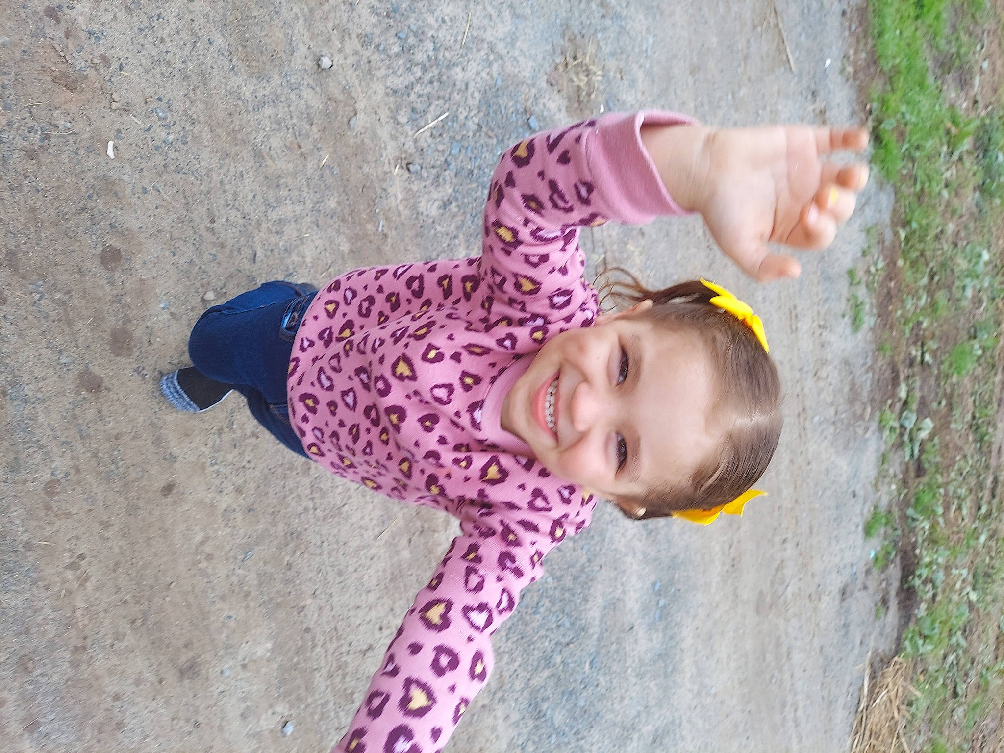 Abigail Violet joined the competition — help win amazing prizes! baby, baby_toddler_clothing, child, fun, grass, happy, joy, leisure, magenta, pattern, people_in_nature, person, pink, plant, play, purple, recreation, skin, smile, toddler