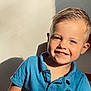 blue_shirt, boy, casual_clothing, child, closeup, cute, face, hair, happy, indoor, light, person, polo_shirt, portrait, shadow, short_sleeves, skin, smile, sunlight, young_child
