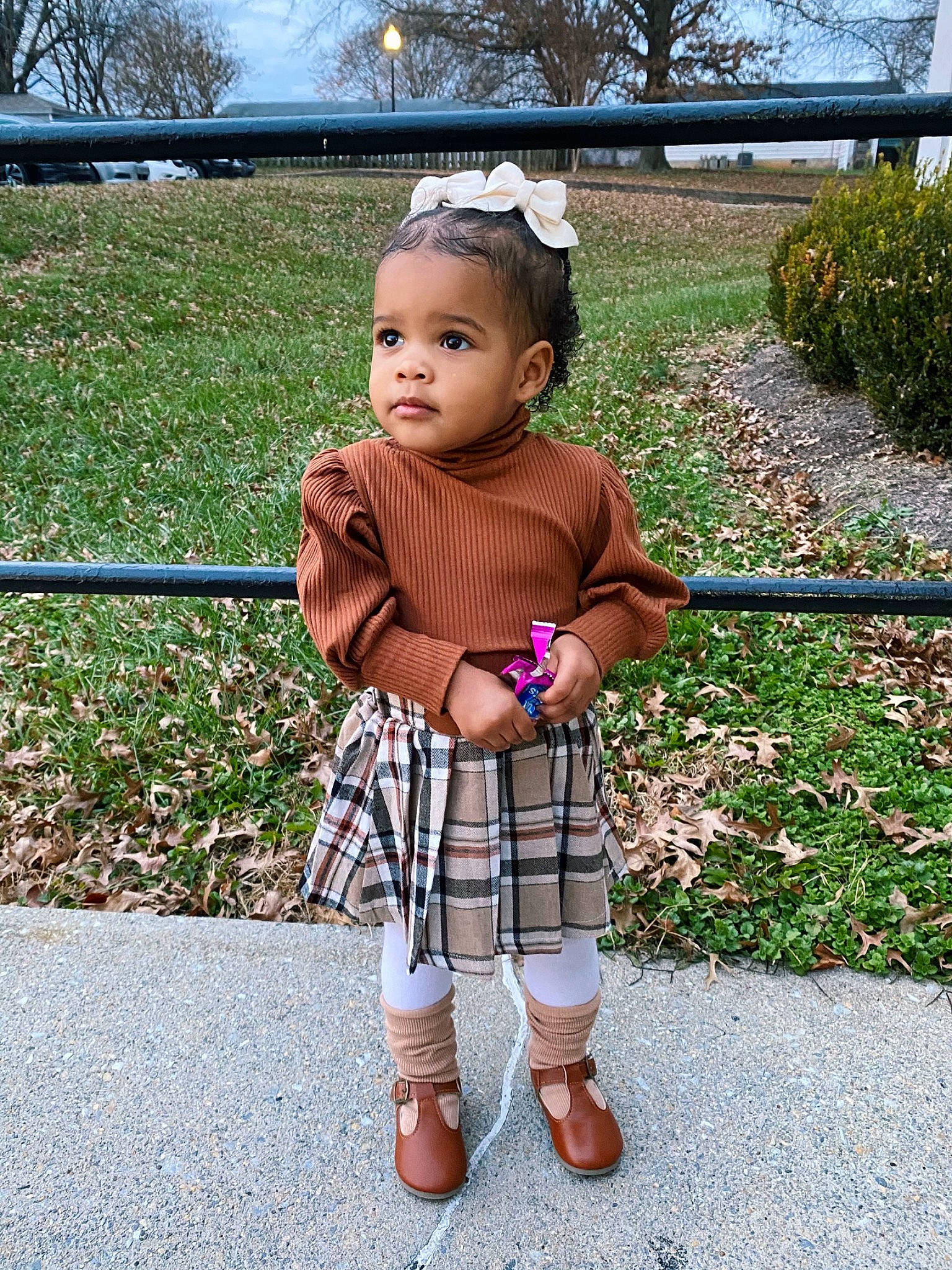 Xolani is registered to the contest to win money with this photo: baby, baby_products, baby_toddler_clothing, child, grass, happy, hat, knee, magenta, pattern, people_in_nature, person, plaid, plant, shoe, sleeve, sock, tartan, toddler, tree