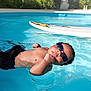 Santana is registered to the contest to win money with this photo: baby, child, pool, water, sunglasses, floating, summer, sunlight, swimwear, surfboard, outdoor, relaxing, skin, toddler, vacation, cool, leisure, holiday, sunshine, cute