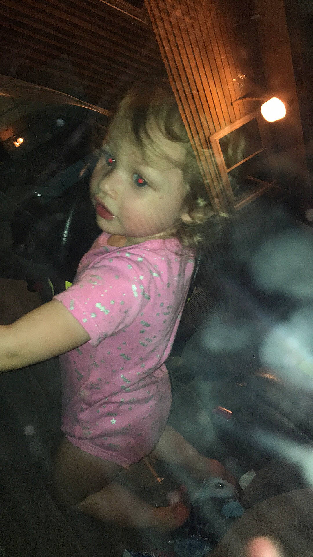 Aubri is registered to the contest to win money with this photo: child, fun, night, person, pink, smile, toddler