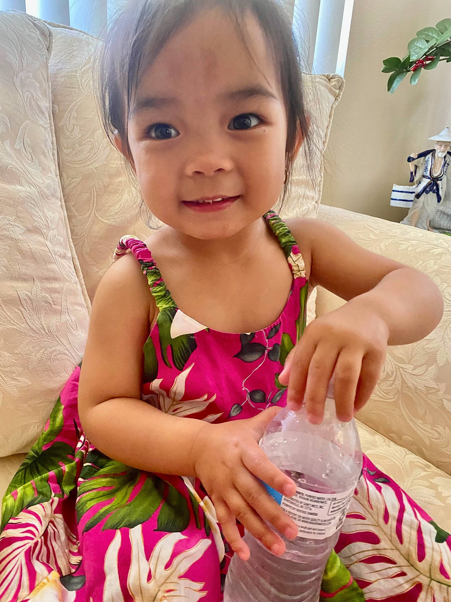 Alexa Louise is registered to the contest to win money with this photo: baby_toddler_clothing, beauty, bottle, child, drinkware, facial_expression, finger, fun, happy, joy, nail, person, pink, plastic_bottle, product, skin, sleeve, smile, summer, thumb