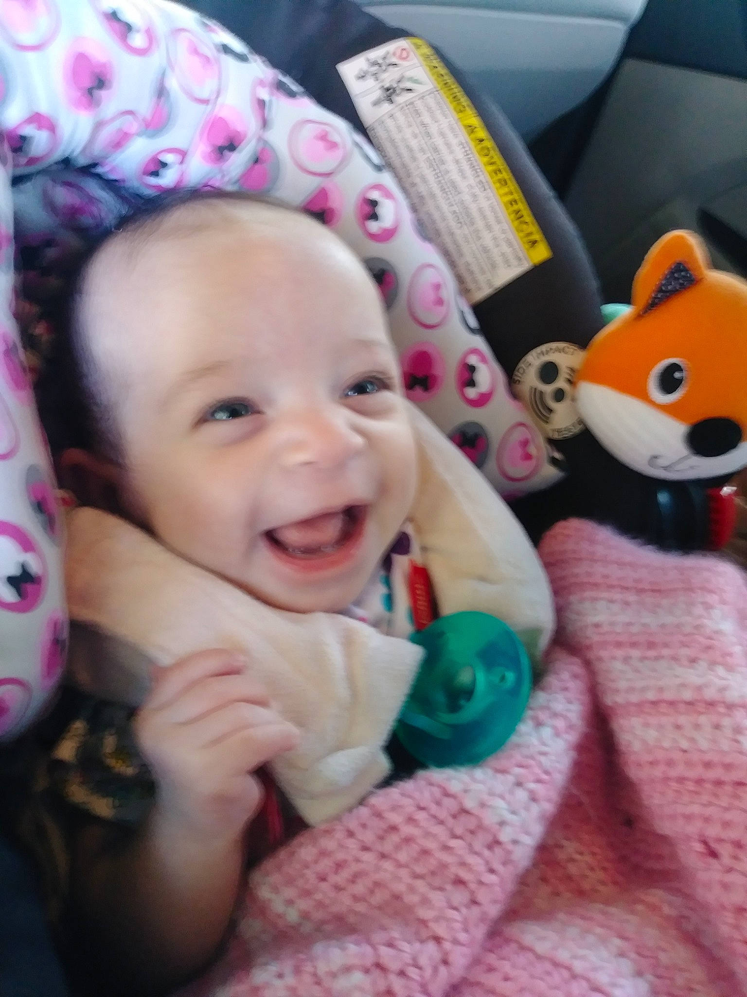 Madyson joined the competition — help win amazing prizes! baby, cheek, child, daughter, eye, face, head, lip, nose, person, pink, product, skin, smile, stuffed_toy, toddler