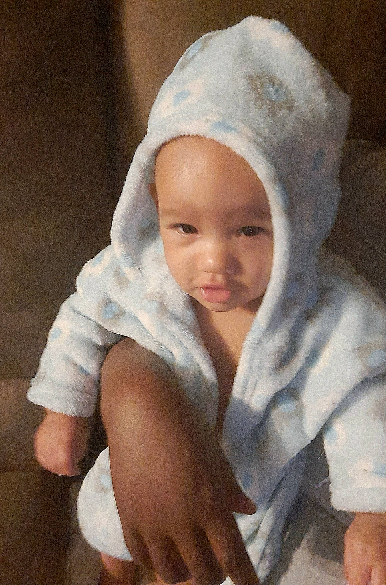 Jedidiah is registered to the contest to win money with this photo: baby, baby_toddler_clothing, cap, cheek, child, comfort, eye, face, flash_photography, gesture, happy, human_body, linens, person, portrait_photography, skin, sleeve, smile, thumb, toddler