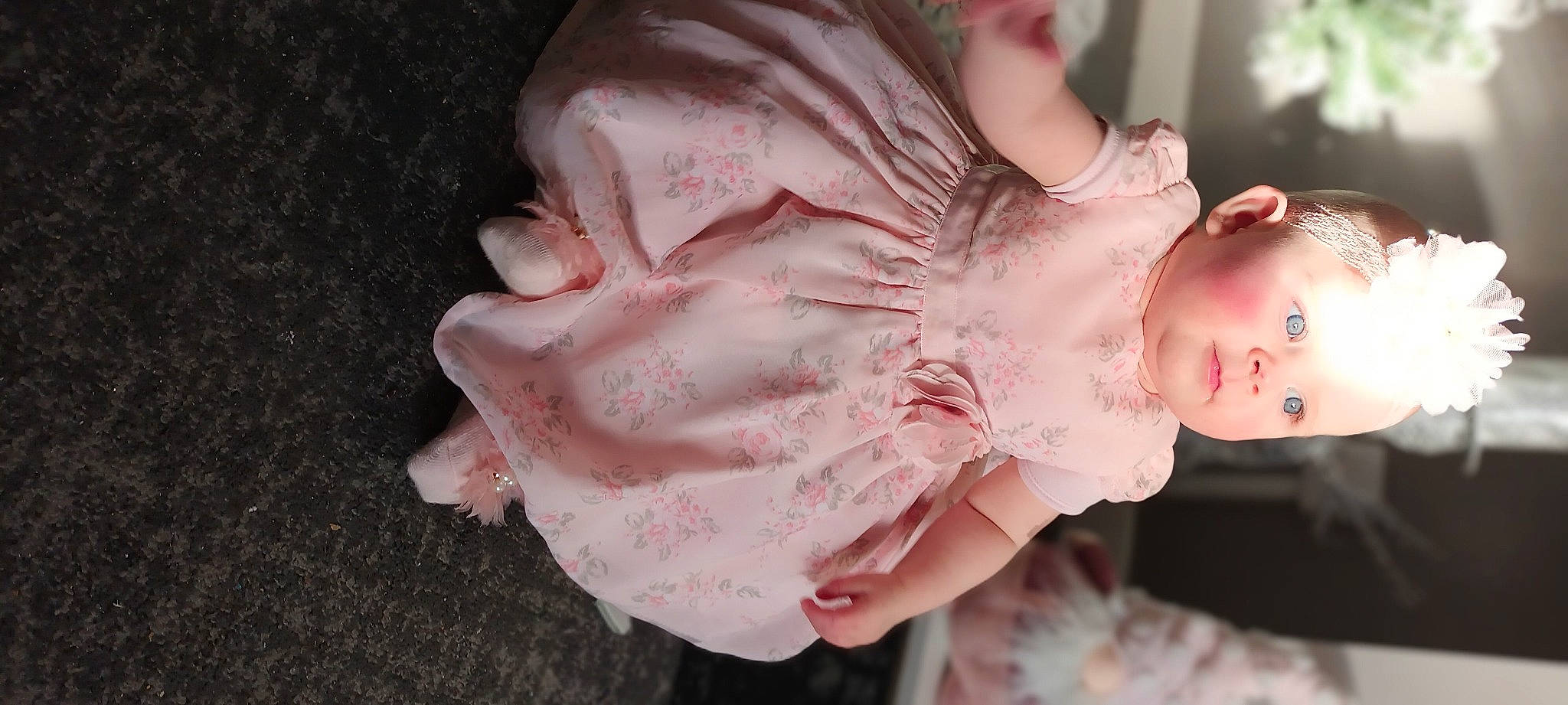 Jessica joined the competition — help win amazing prizes! baby, baby_toddler_clothing, cheek, child, dress, ear, fashion_accessory, finger, flesh, gesture, happy, hat, headgear, headwear, nail, peach, person, petal, pink, sweetness