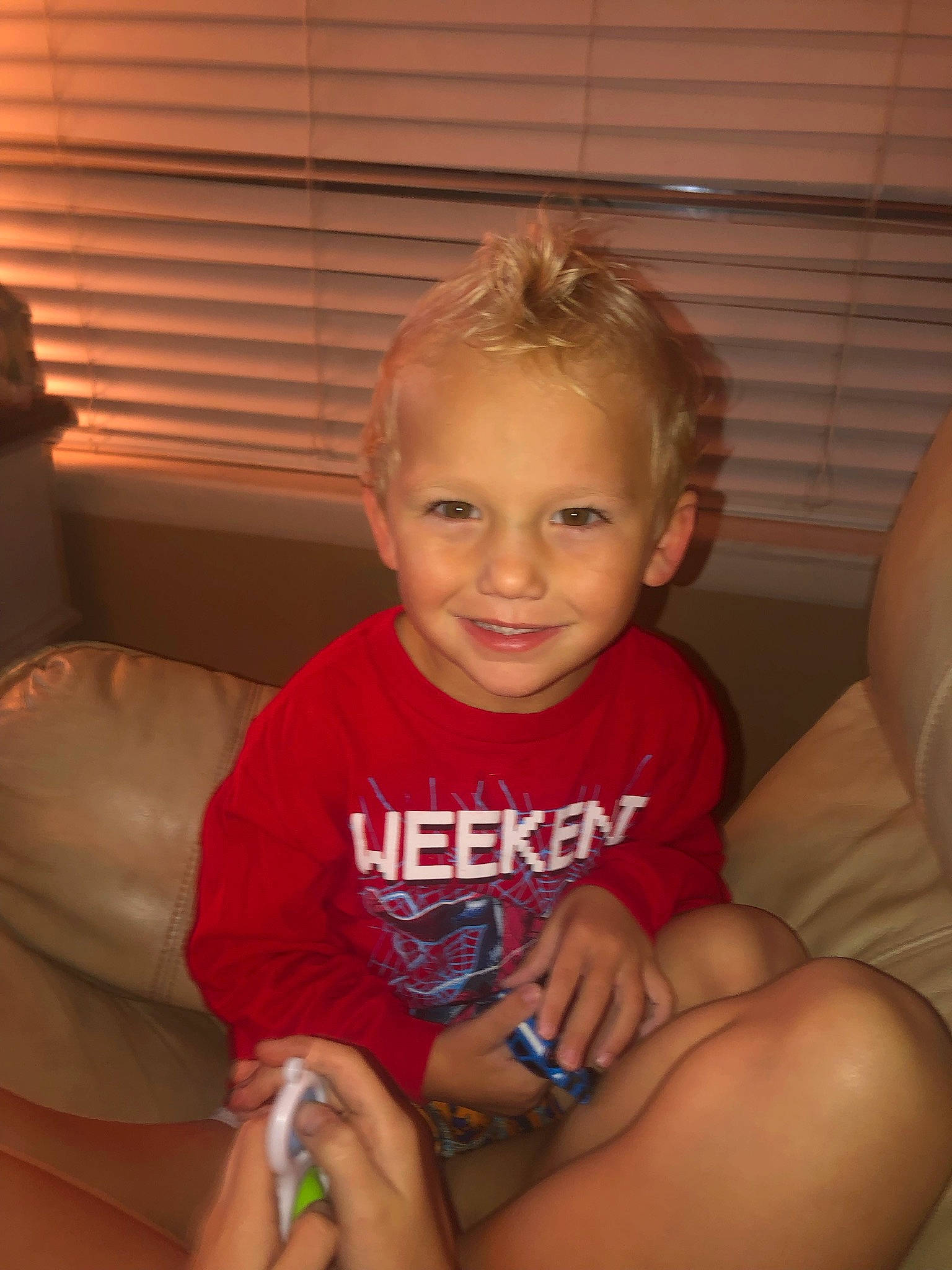 Cole is registered to the contest to win money with this photo: cheek, eye, facial_expression, finger, fun, hair, happy, head, human_body, iris, joy, knee, lap, mouth, muscle, neck, person, skin, smile, thigh