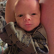 Kassian is registered to the contest to win money with this photo: baby, blanket, child, closeup, clothing, cozy, cute, dinosaur, eyes, face, indoors, infant, legs, newborn, pattern, person, portrait, skin, small, wrapped