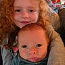 Kassian is registered to the contest to win money with this photo: child, baby, siblings, red_hair, curly_hair, smile, face, portrait, cozy, indoors, clothing, cute, happy, young, couch, plush, warm, family, toddler, infant