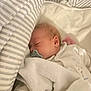 Livaï participe au concours pour gagner de l'argent avec cette photo : baby, newborn, sleeping, pacifier, blanket, bed, cozy, soft, white, striped, infant, peaceful, resting, cute, child, comfort, clothing, indoors, portrait, sleep