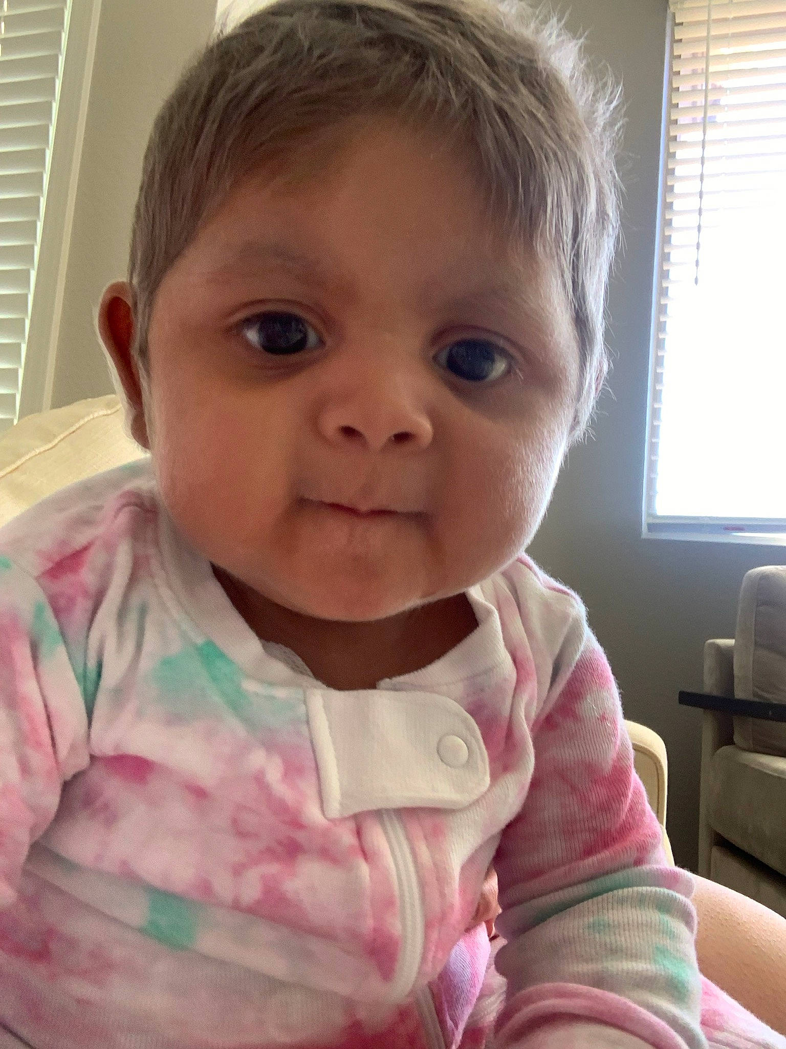 Genesis joined the competition — help win amazing prizes! baby_toddler_clothing, cheek, chin, ear, eye, eyebrow, eyelash, face, facial_expression, head, iris, lip, mouth, neck, nose, person, skin, sleeve, standing, window