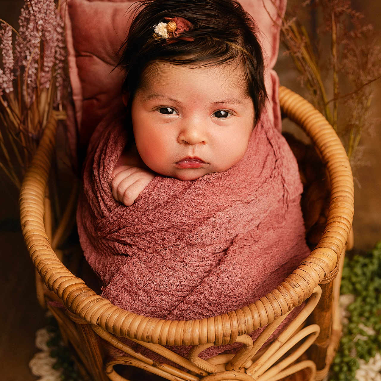 Ambre participe au concours pour gagner de l'argent avec cette photo : baby, basket, bed, blanket, clothing, cradle, crib, face, furniture, happy, hardwood, head, hood, infantbed, newborn, person, photography, portrait, smile, wood
