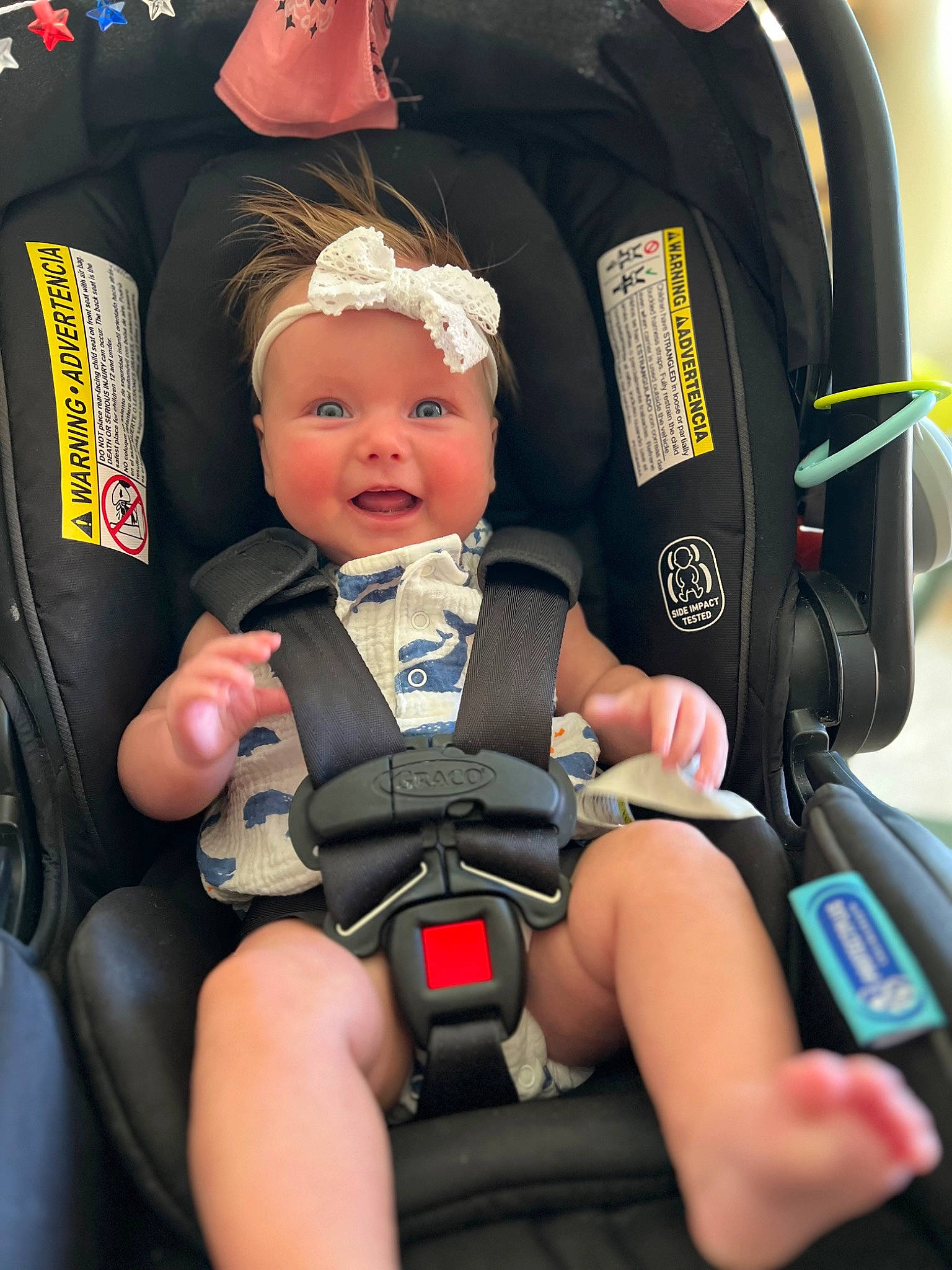 Brooklynn joined the competition — help win amazing prizes! auto_part, baby, baby_carriage, baby_products, car_seat, child, comfort, event, fun, headwear, lap, person, personal_protective_equipment, product, service, sitting, smile, thigh, toddler