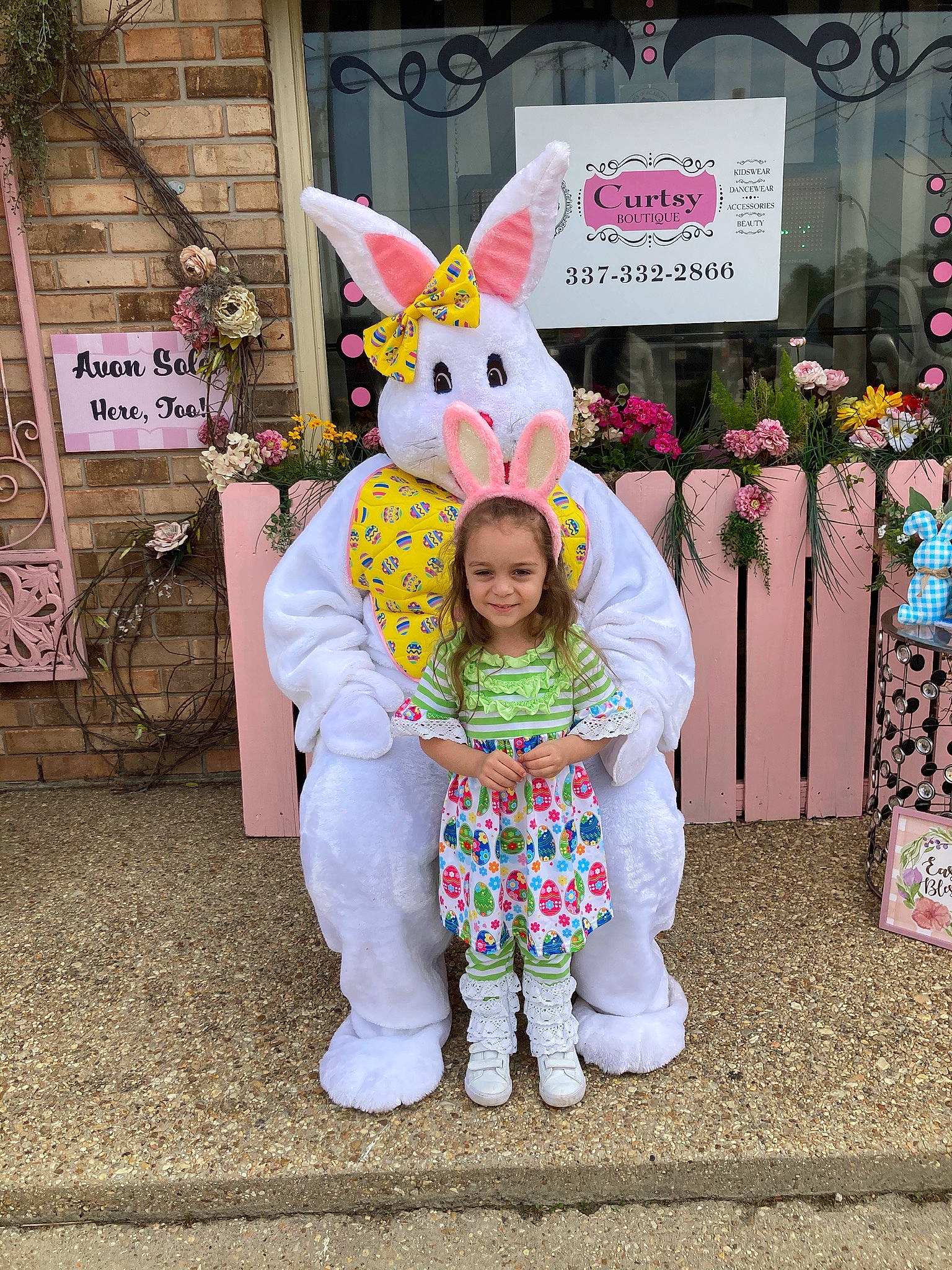 Madison joined the competition — help win amazing prizes! child, easter_bunny, event, fun, fur, grass, happy, holiday, joy, magenta, party_supply, person, pink, plant, rabbit, smile, spring, tire, toddler, vertebrate