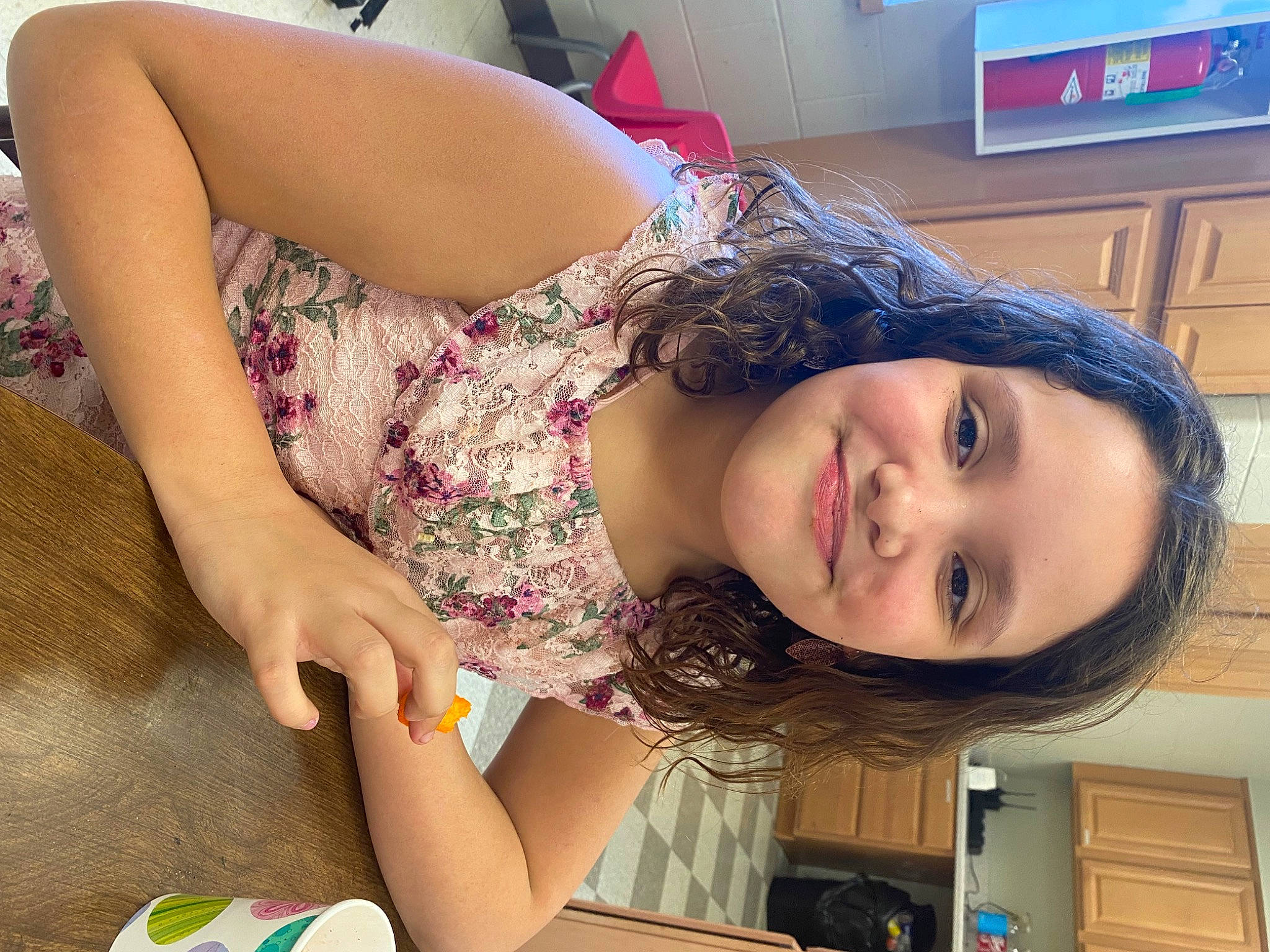 Alisianna joined the competition — help win amazing prizes! black_hair, blond, brown_hair, chest, eyelash, fashion_accessory, happy, human_leg, joy, kitchen_appliance, lip, long_hair, magenta, mouth, neck, person, purple, sitting, skin, smile