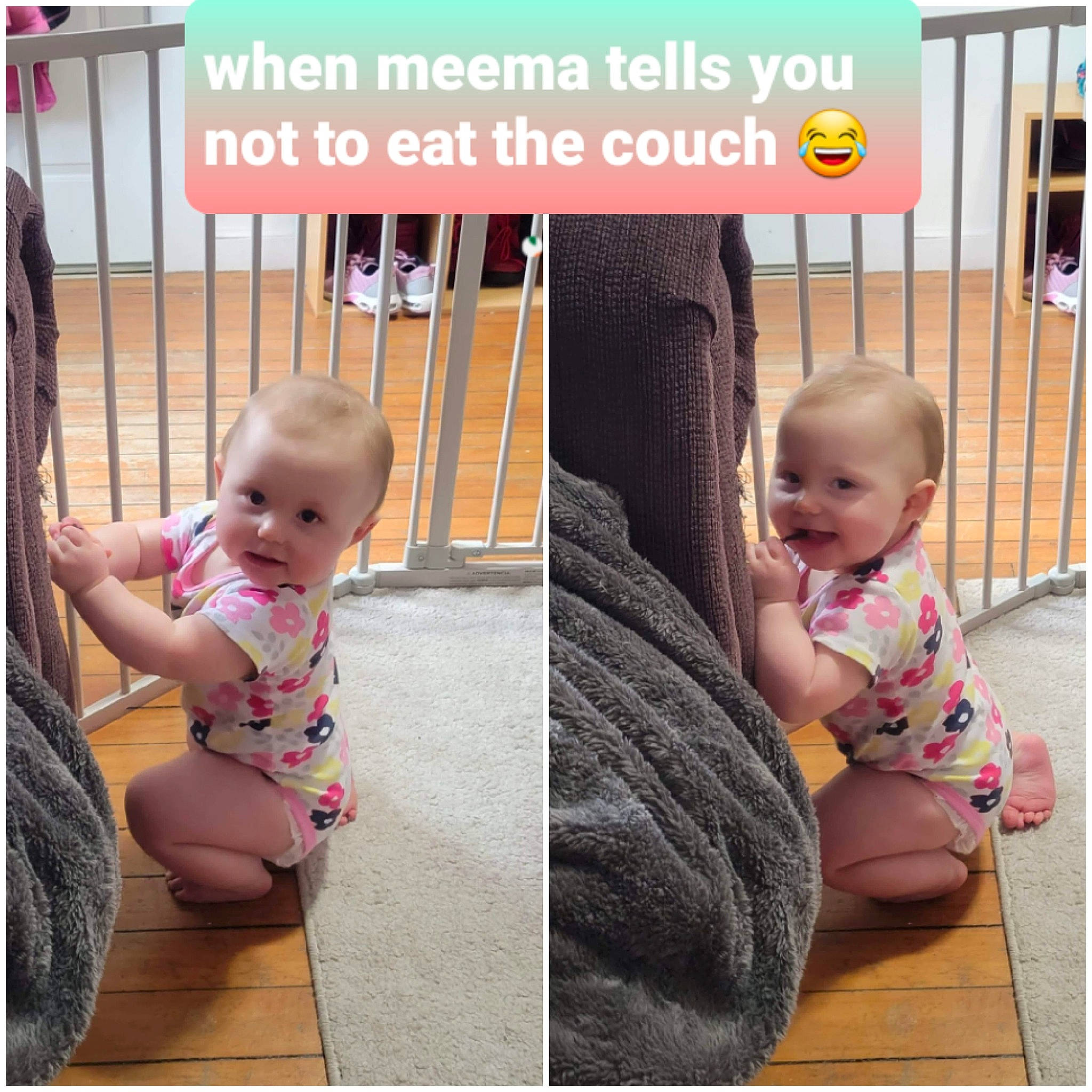 Amariana is registered to the contest to win money with this photo: baby, baby_products, baby_toddler_clothing, cheek, child, flooring, font, happy, pattern, person, photo_caption, pink, play, room, sitting, skin, sleeve, t_shirt, textile, toddler