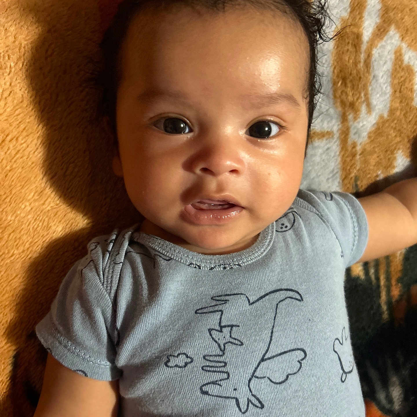 Aleksey is registered to the contest to win money with this photo: baby, blackhair, bodypart, clothing, face, happy, head, mouth, newborn, person, photography, portrait, selfie, shirt, shoulder, skin, sleeve, smile, t_shirt, teeth