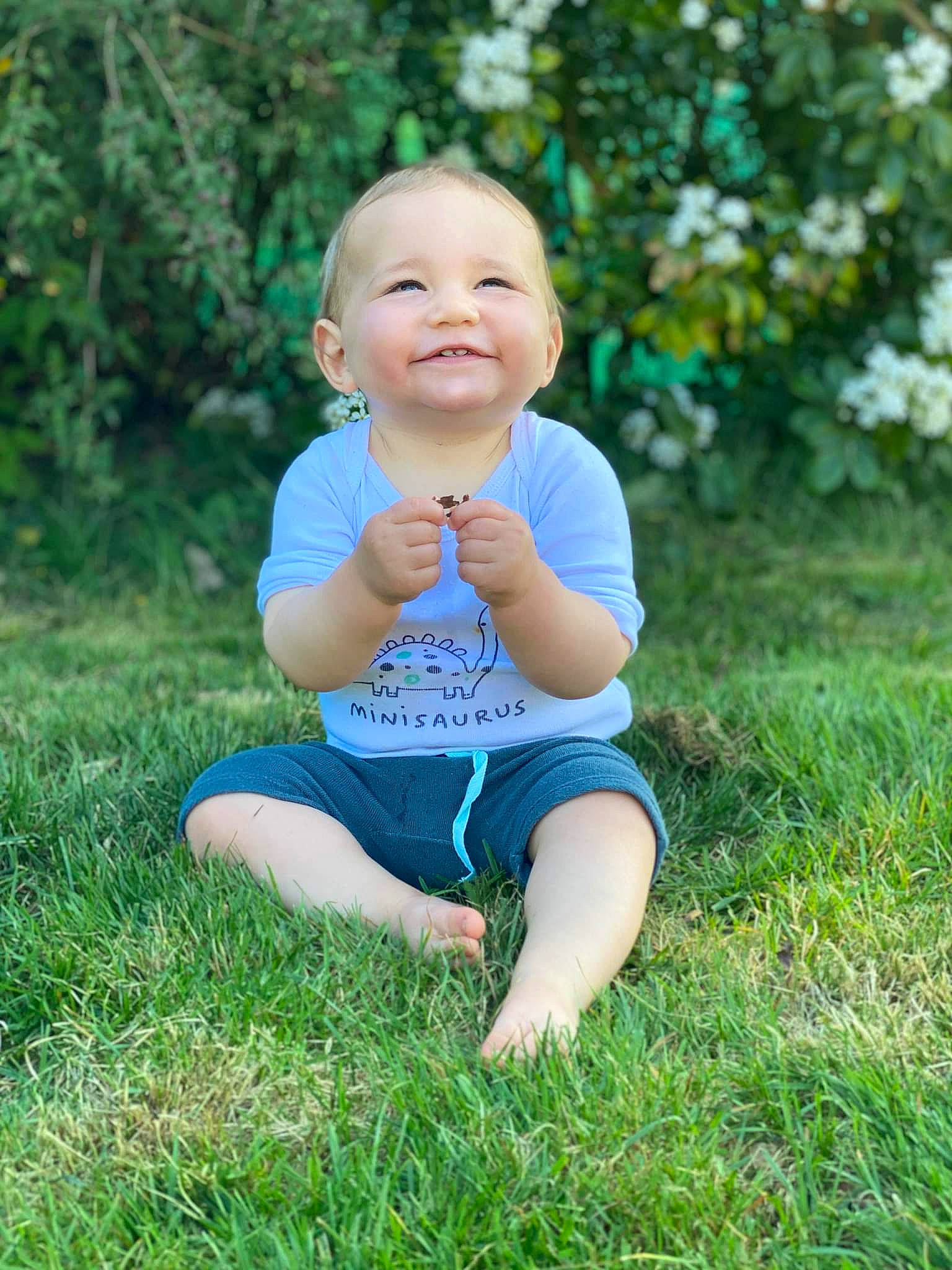 Timéo participe au concours pour gagner de l'argent avec cette photo : baby, baby_toddler_clothing, child, clothing, eye, finger, grass, grass_family, grassland, happy, joy, leaf, leisure, meadow, people_in_nature, person, plant, smile, summer, sunlight
