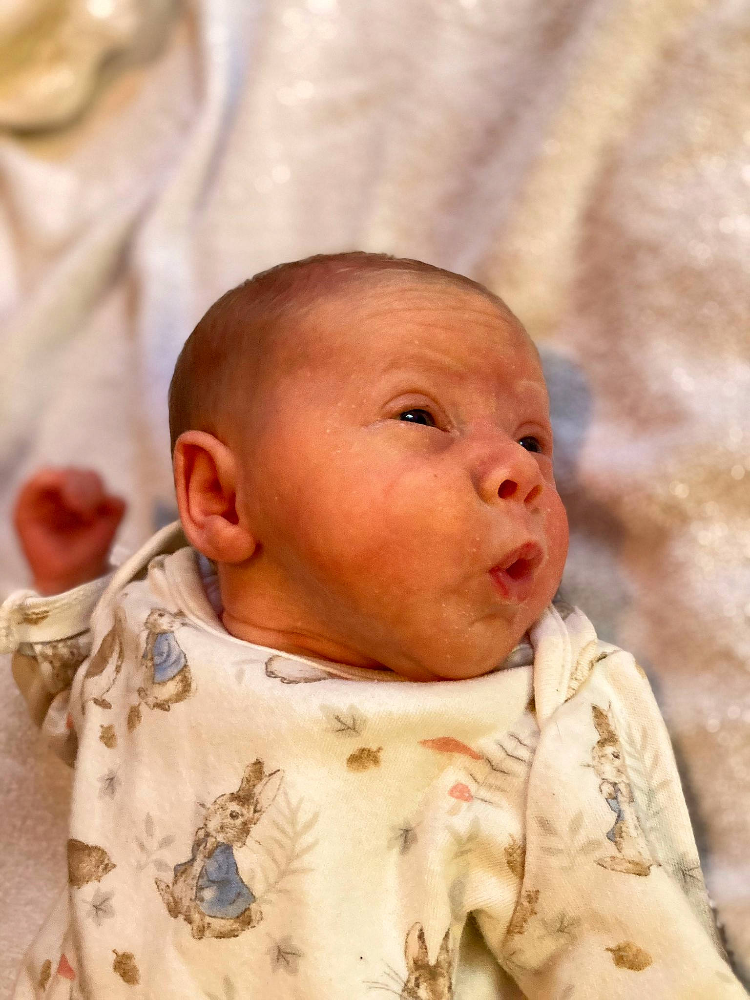 Amelia joined the competition — help win amazing prizes! baby, baby_toddler_clothing, cheek, child, chin, collar, comfort, eye, eyelash, face, happy, iris, linens, lip, nose, pattern, person, portrait_photography, skin, sleeve