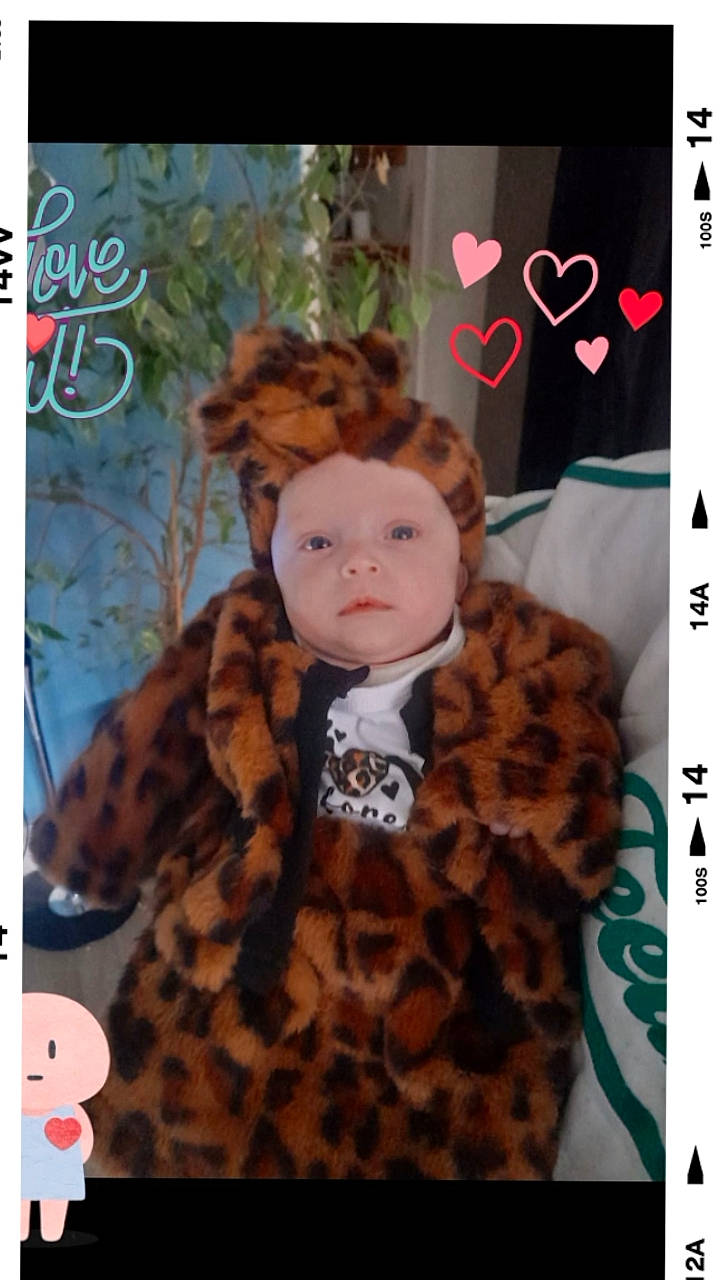 Naya participe au concours pour gagner de l'argent avec cette photo : brown_hair, child, doll, eye, eyelash, fashion_accessory, fawn, font, fur, military_camouflage, pattern, person, photo_caption, pink, product, room, sleeve, stuffed_toy, tie, toddler