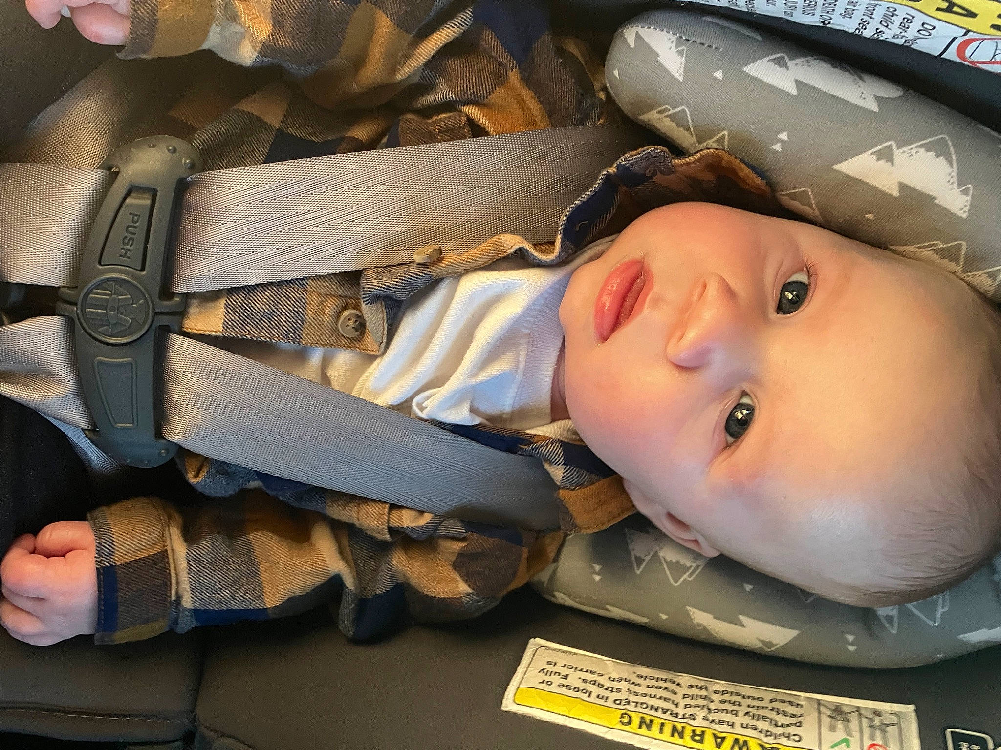 Colton joined the competition — help win amazing prizes! auto_part, baby, baby_carriage, baby_products, cap, car_seat, carmine, cheek, child, comfort, eyelash, fashion_accessory, hat, headgear, pattern, person, personal_protective_equipment, sun_hat, toddler, wood