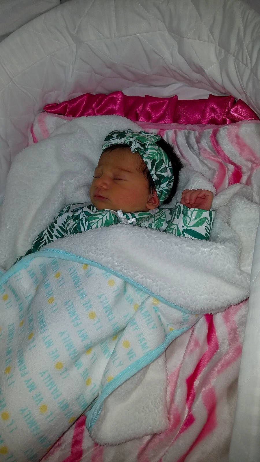 Analia joined the competition — help win amazing prizes! baby, bed, bed_sheet, bedding, bedtime, blanket, child, linens, nap, nap_mat, person, pink, product, sleep, textile