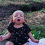 Bailee Rockholt joined the competition — help win amazing prizes! newborn, baby, infant, polka_dot, black_clothing, onesie, hand, tattoo, blanket, pink_blanket, outdoor, grass, nature, yawning, person, skin, foot, leg, head, support