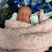 Bailee Rockholt joined the competition — help win amazing prizes! newborn, baby, sleeping, blanket, pink, soft, cozy, infant, child, wrapped, cute, face, resting, comfort, warm, hands, portrait, indoors, fabric, star_pattern