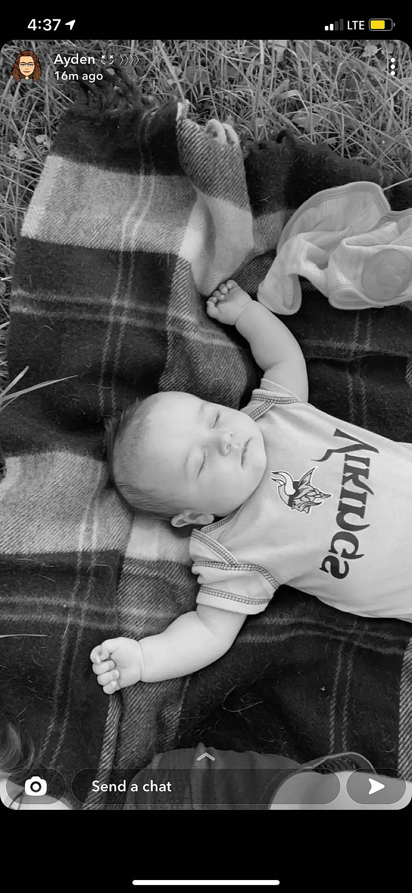 Braxtyn joined the competition — help win amazing prizes! baby, baby_products, baby_toddler_clothing, bedtime, black, black_and_white, child, comfort, grey, monochrome, monochrome_photography, nap, pattern, person, plaid, sitting, sleep, sleeve, style, tartan