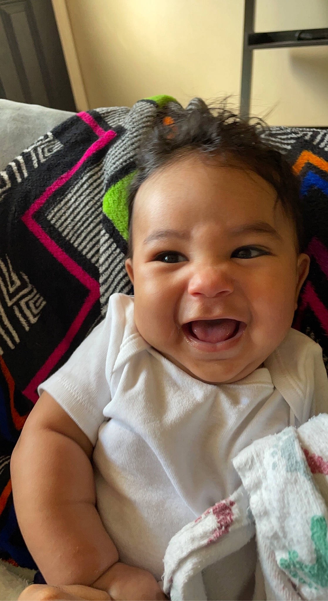 Sultan Jr is registered to the contest to win money with this photo: baby, cheek, chin, eye, eyebrow, face, facial_expression, hairstyle, happy, head, iris, lip, mouth, neck, nose, organ, person, skin, sleeve, smile