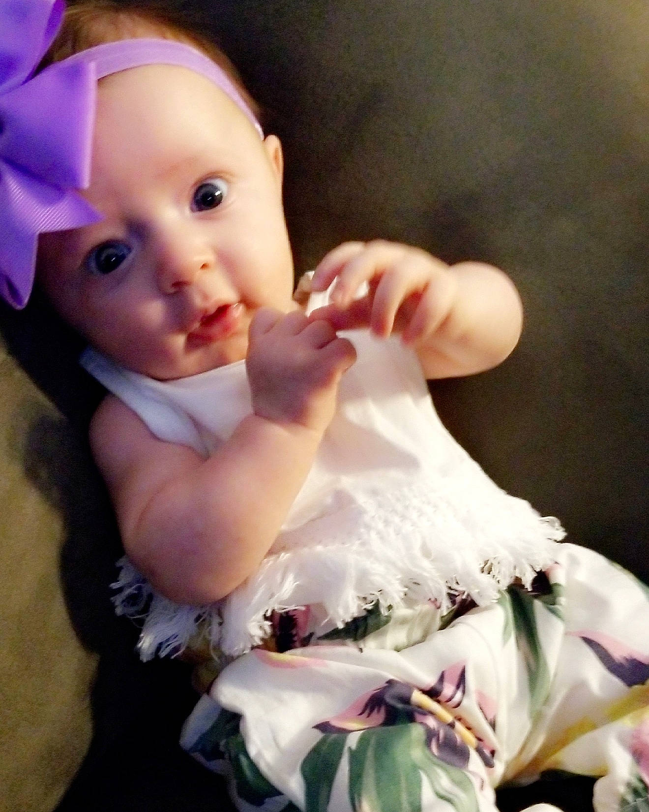 Blakelynn is registered to the contest to win money with this photo: baby, cheek, child, dress, ear, eye, finger, gesture, hand, happy, mouth, nose, person, pink, skin, smile, thumb, toddler