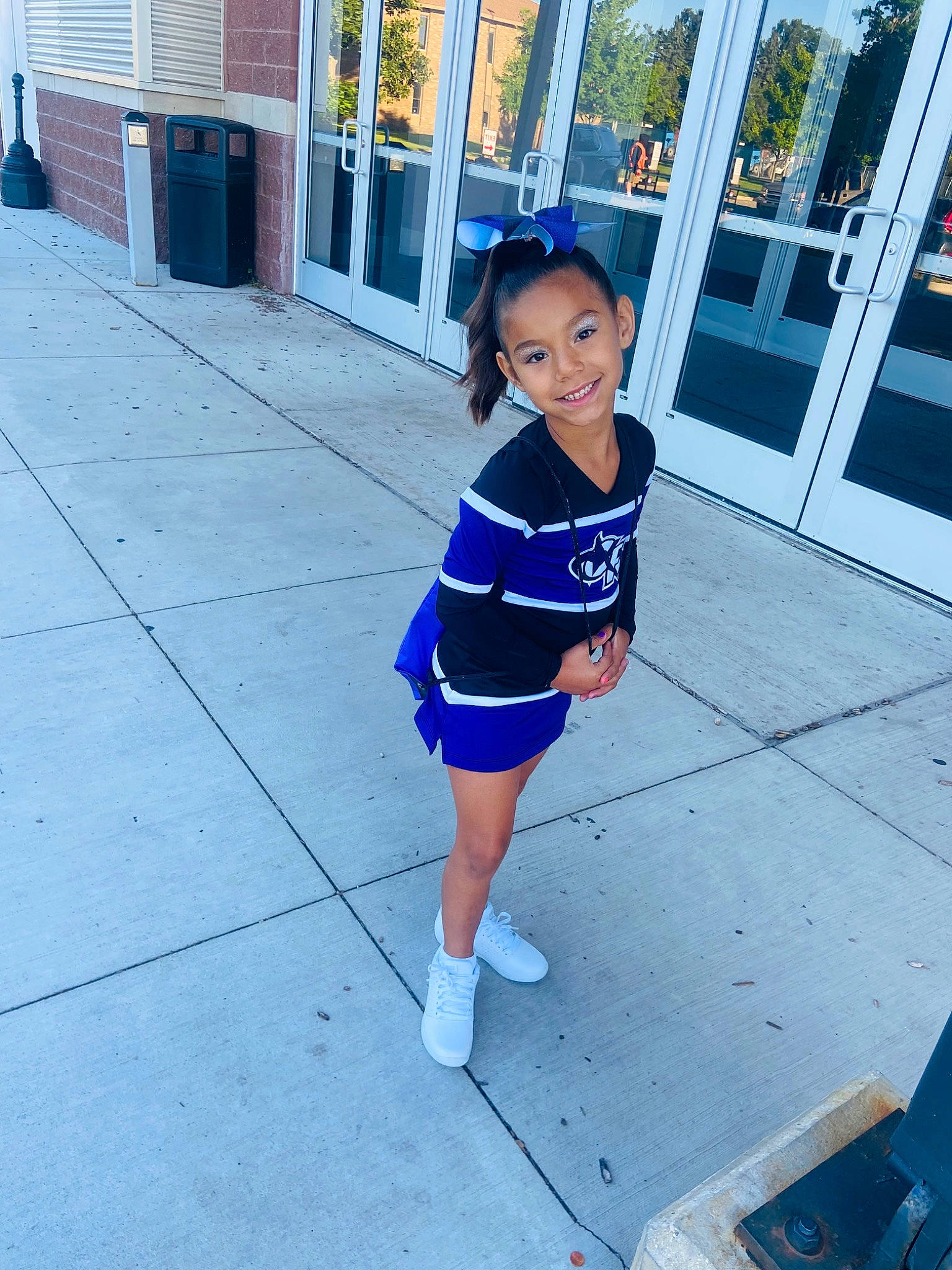 Araceli joined the competition — help win amazing prizes! asphalt, blue, clothing, cool, electric_blue, floor, flooring, happy, human_leg, joy, knee, leg, leisure, person, shorts, sleeve, sportswear, street_fashion, t_shirt, thigh