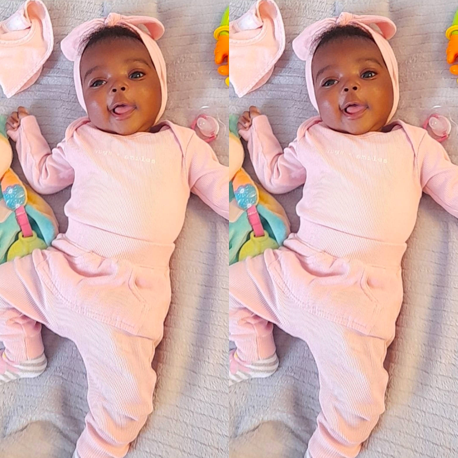 Destiny a rejoint le concours — aidez-le/la à gagner de superbes lots ! baby_toddler_clothing, cheek, comfort, cool, eye, face, finger, gesture, hairstyle, happy, human_body, mouth, neck, nose, person, pink, skin, sleeve, smile, t_shirt