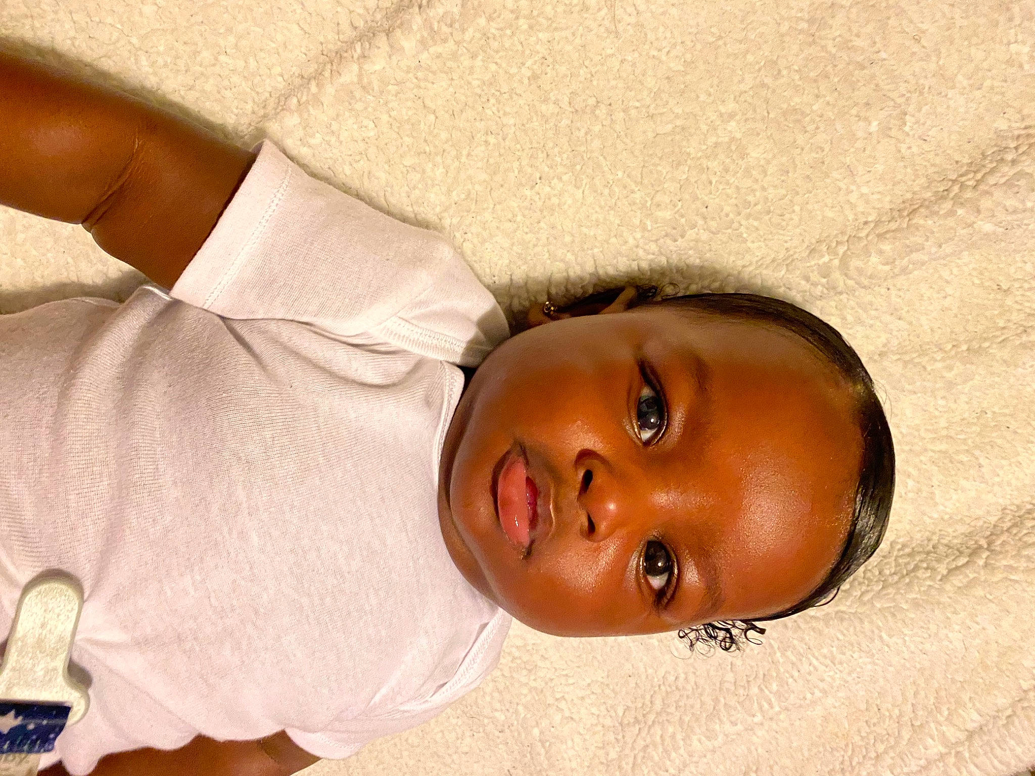 Chase is registered to the contest to win money with this photo: arm, baby, cheek, chest, child, collar, comfort, dress_shirt, ear, eyelash, gesture, happy, neck, nose, person, portrait_photography, skin, sleeve, smile, toddler